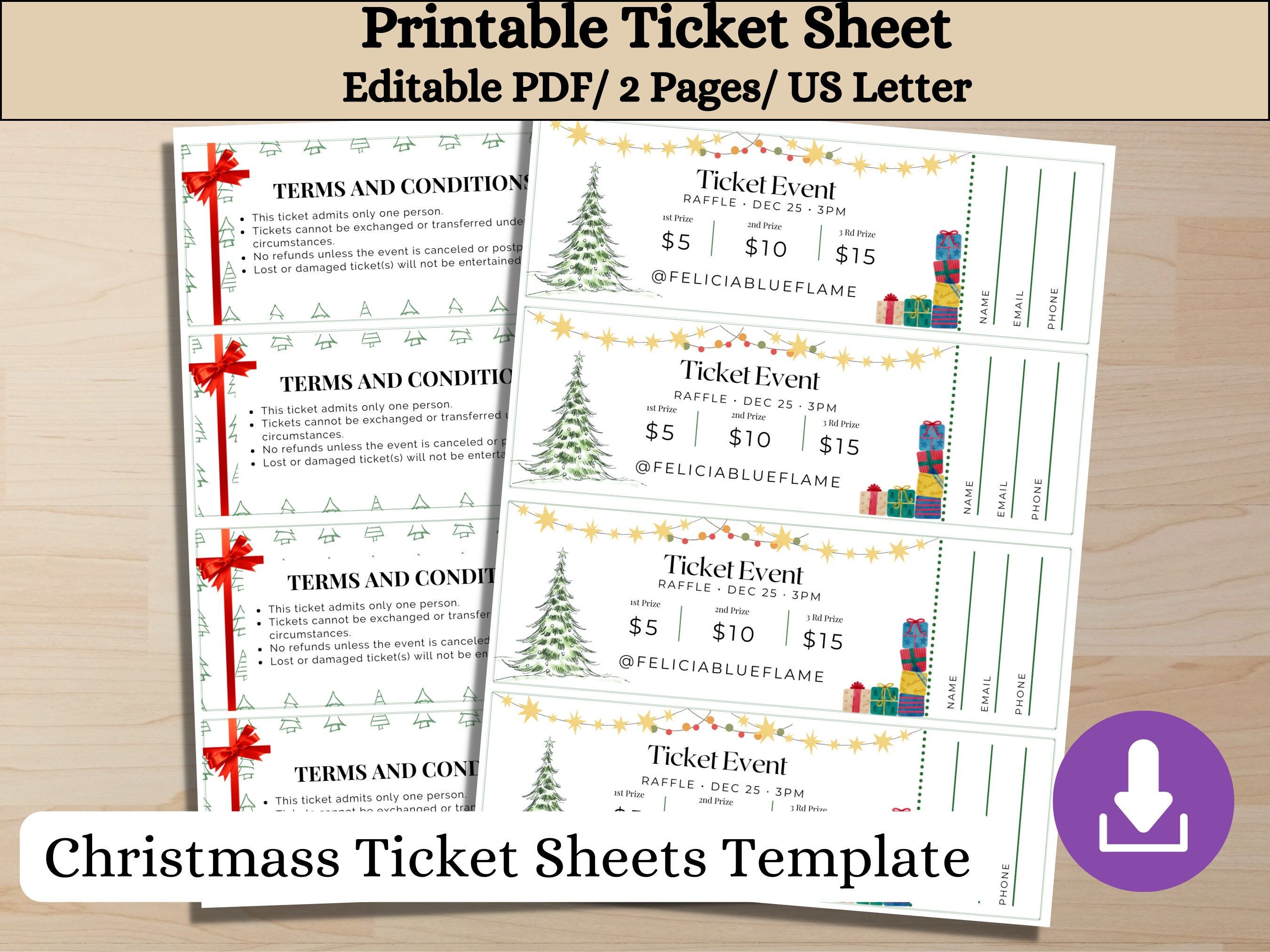 Pass Print Free Printable Christmas Ticket Template | Laptop Store