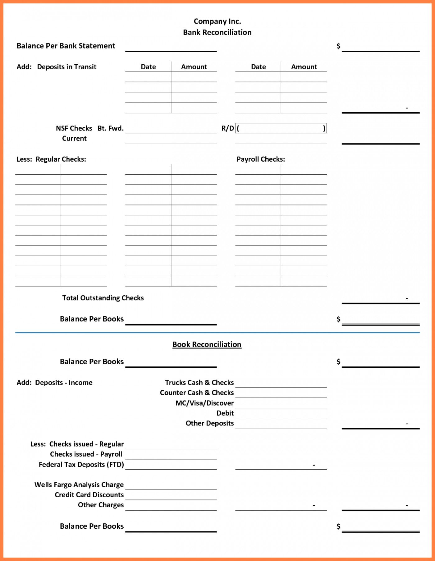Excel Bank Reconciliation Template | Laptop Store