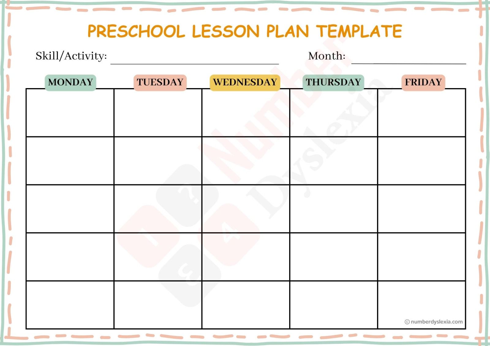 Notebook Design Templete Free Preschool Lesson Plan Template | Laptop Store